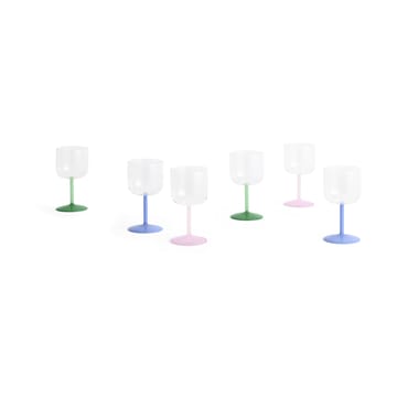 Tint wine glass 25 cl 2-pack - Clear-jade light blue - HAY