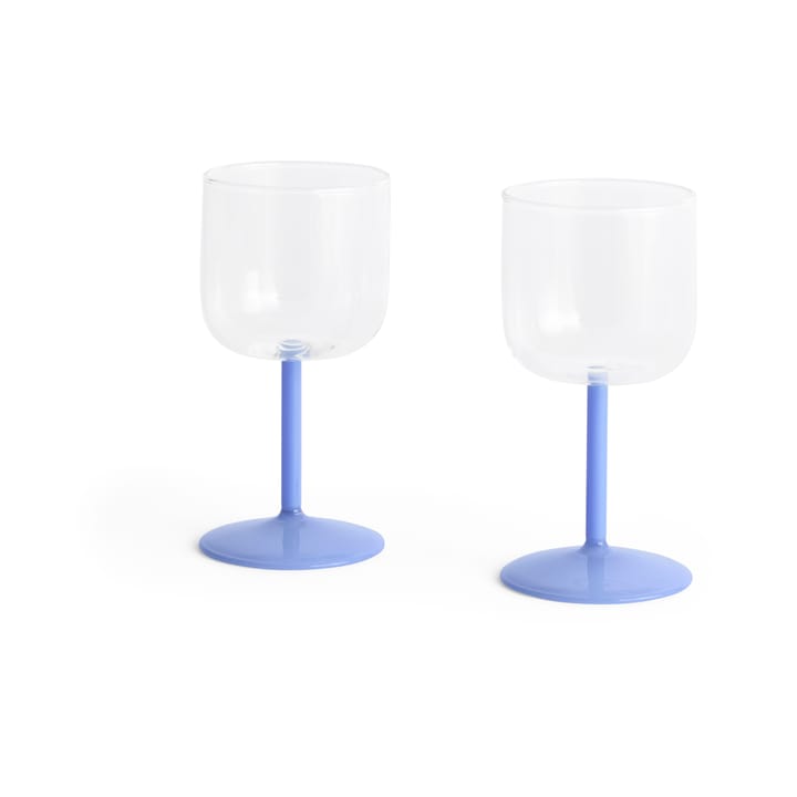 Tint wine glass 25 cl 2-pack - Clear-jade light blue - HAY