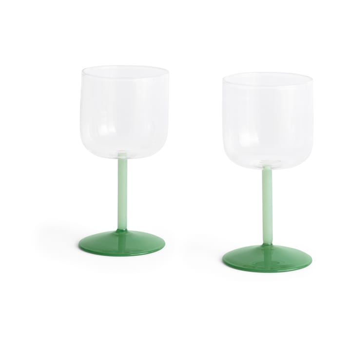 Tint wine glass 25 cl 2-pack - Clear-jade light green-jade dark green - HAY