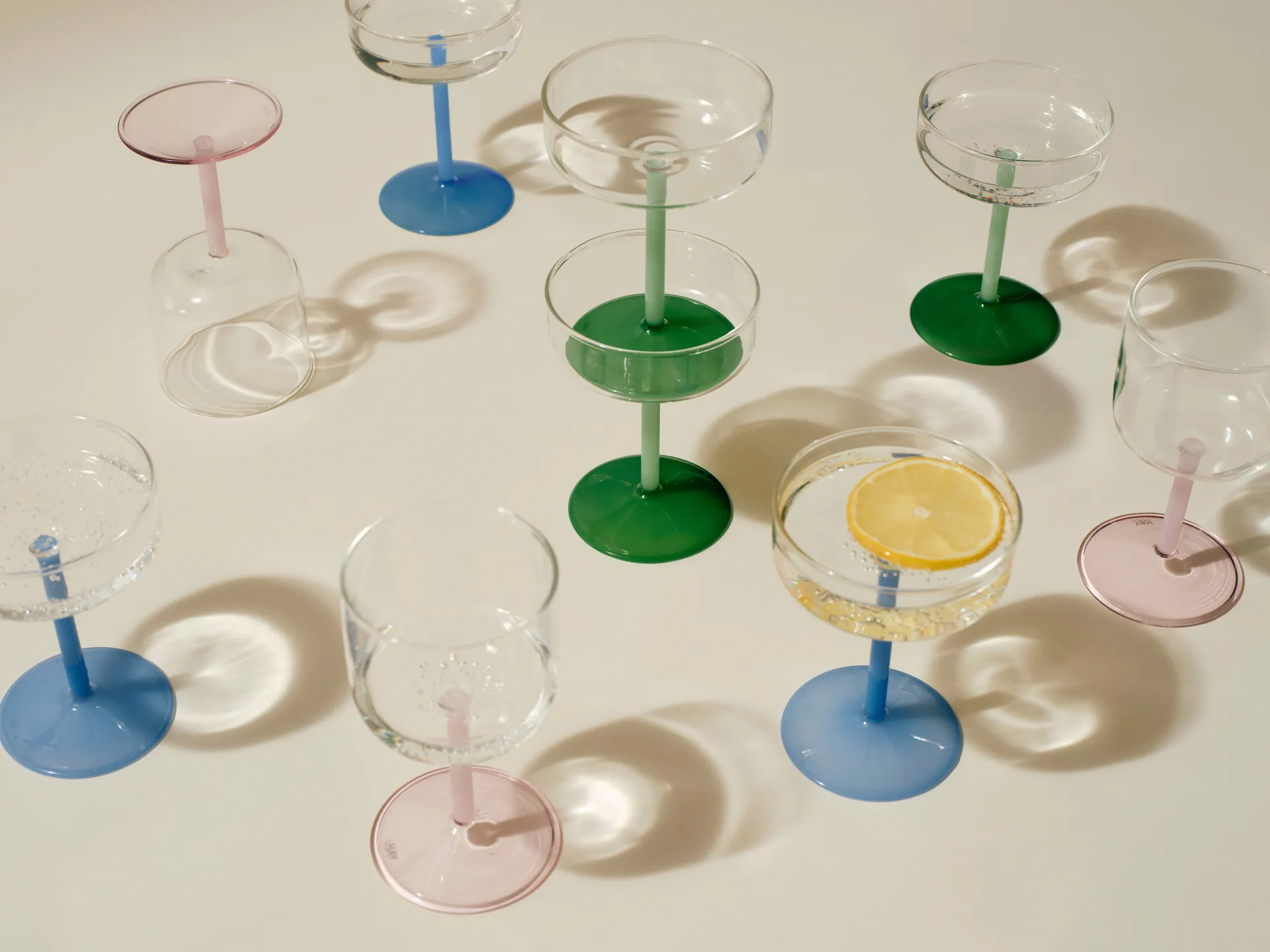 Tint wine glass 25 cl 2-pack, Clear-jade light pink-light pink HAY