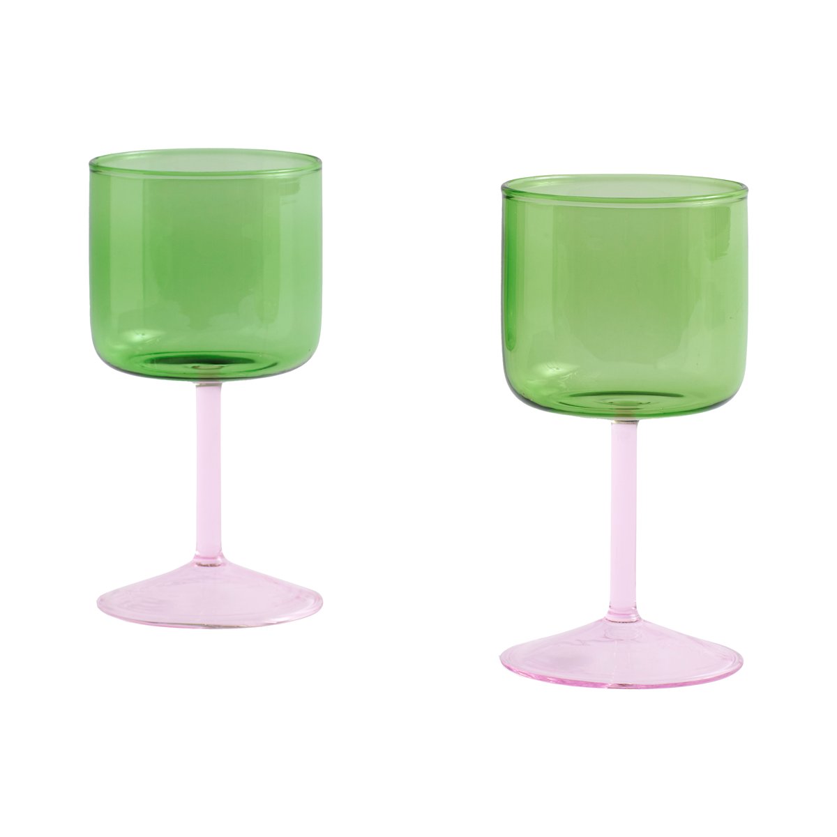 HAY - Tint Wine Glass Set of 2 Green/ Pink