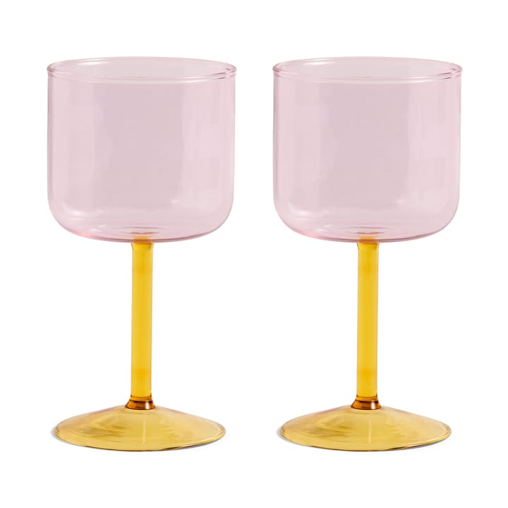 Tint wine glass 25 cl 2-pack, Pink-yellow