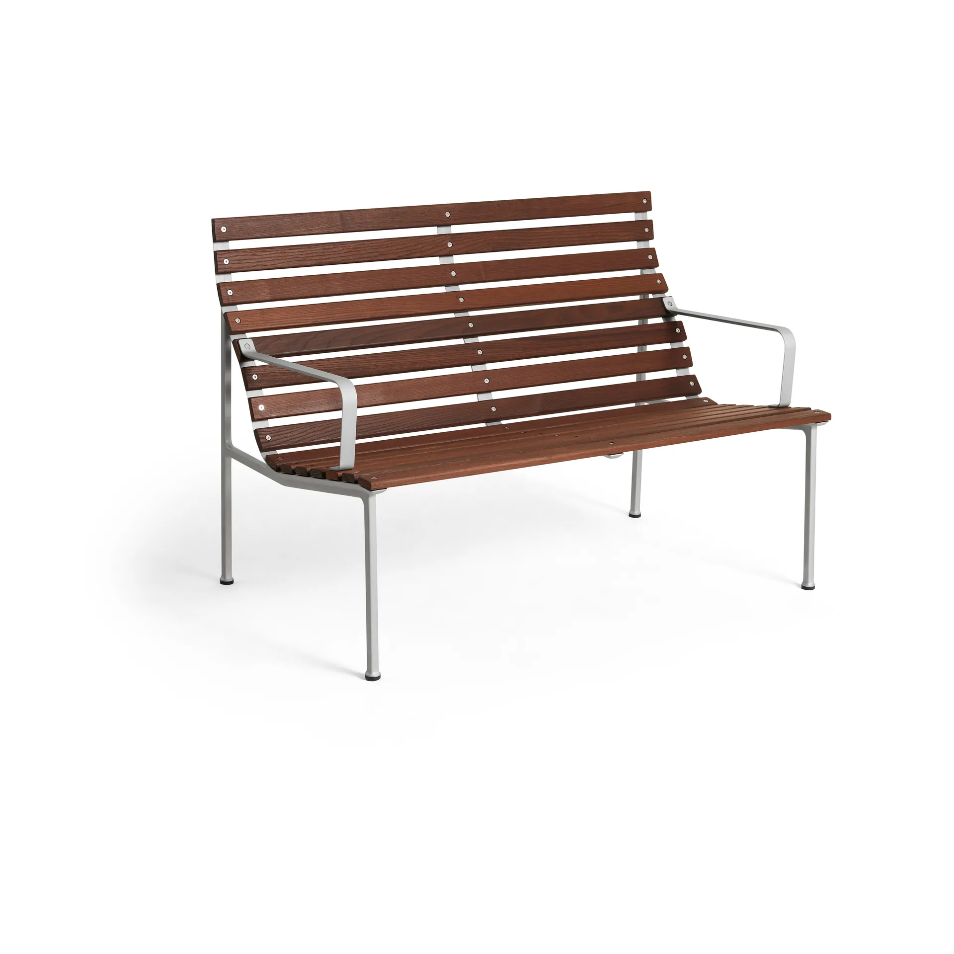 Traverse Lounge bench with armrests, Oiled ash HAY