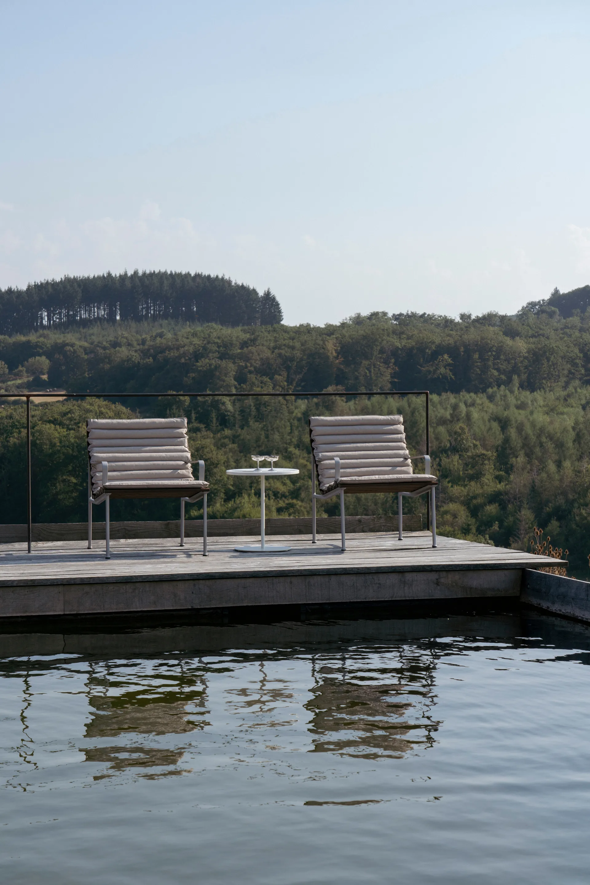 Traverse Quilted Lounge Chair/Armchair back and seat cushion, Beige sand HAY