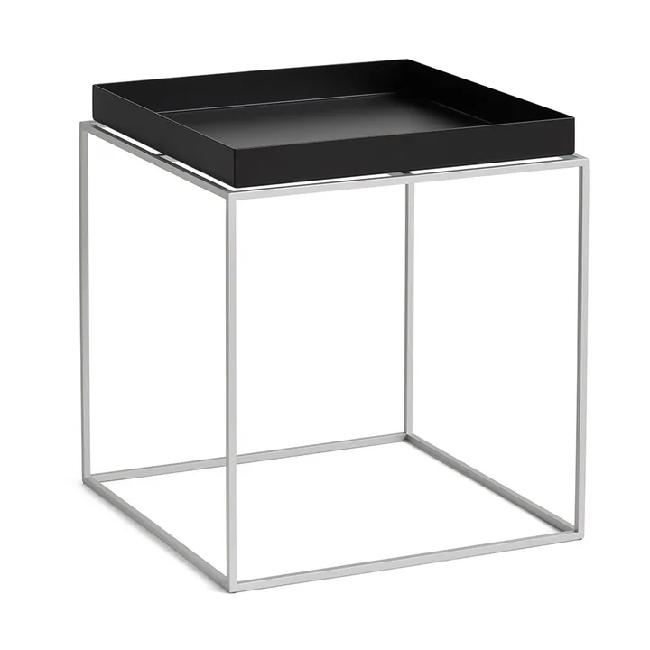 Tray Table medium side table - Black silicone grey, 40x40x44 cm - HAY