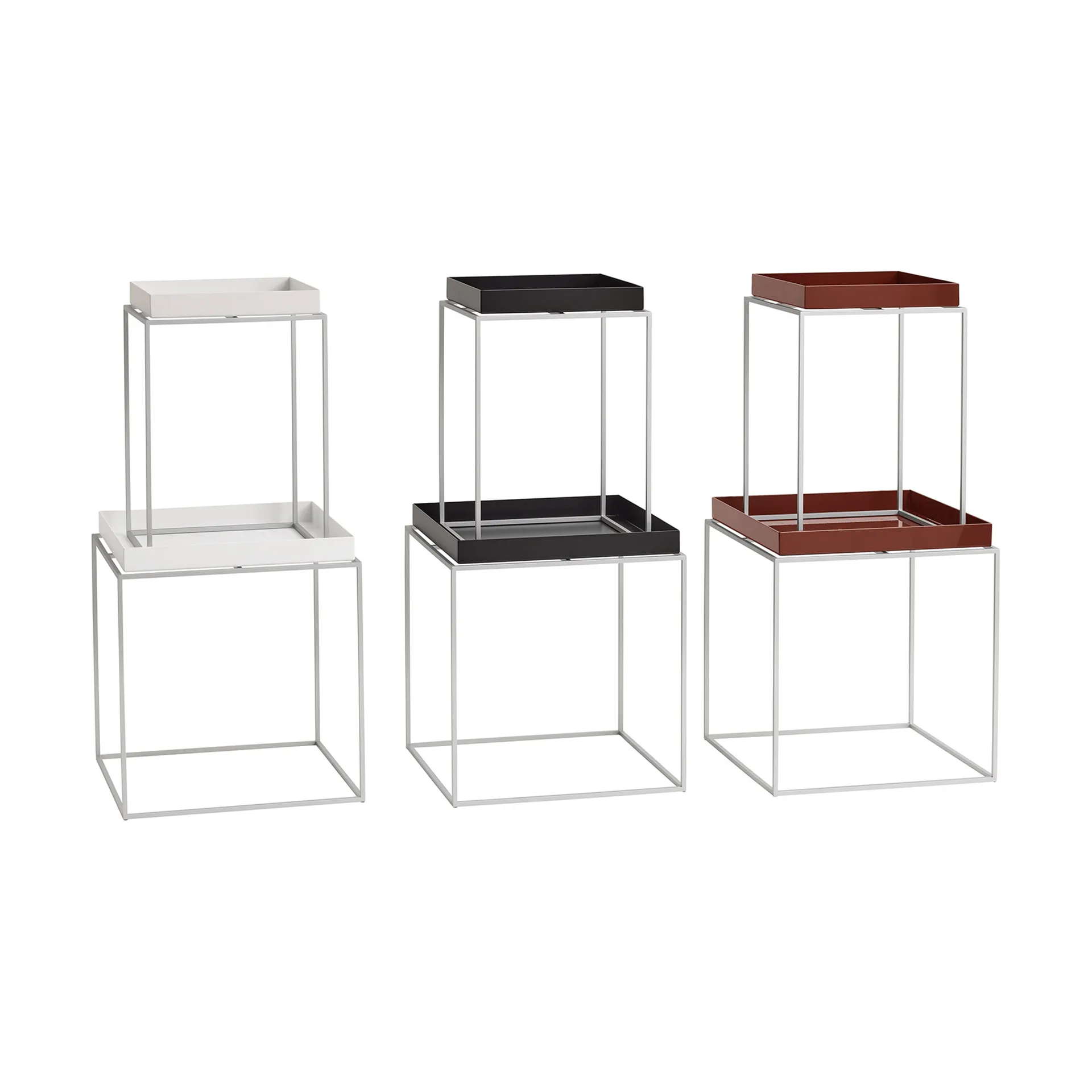 Tray Table medium side table, Chocolate silicone grey, 30x30x44 cm HAY