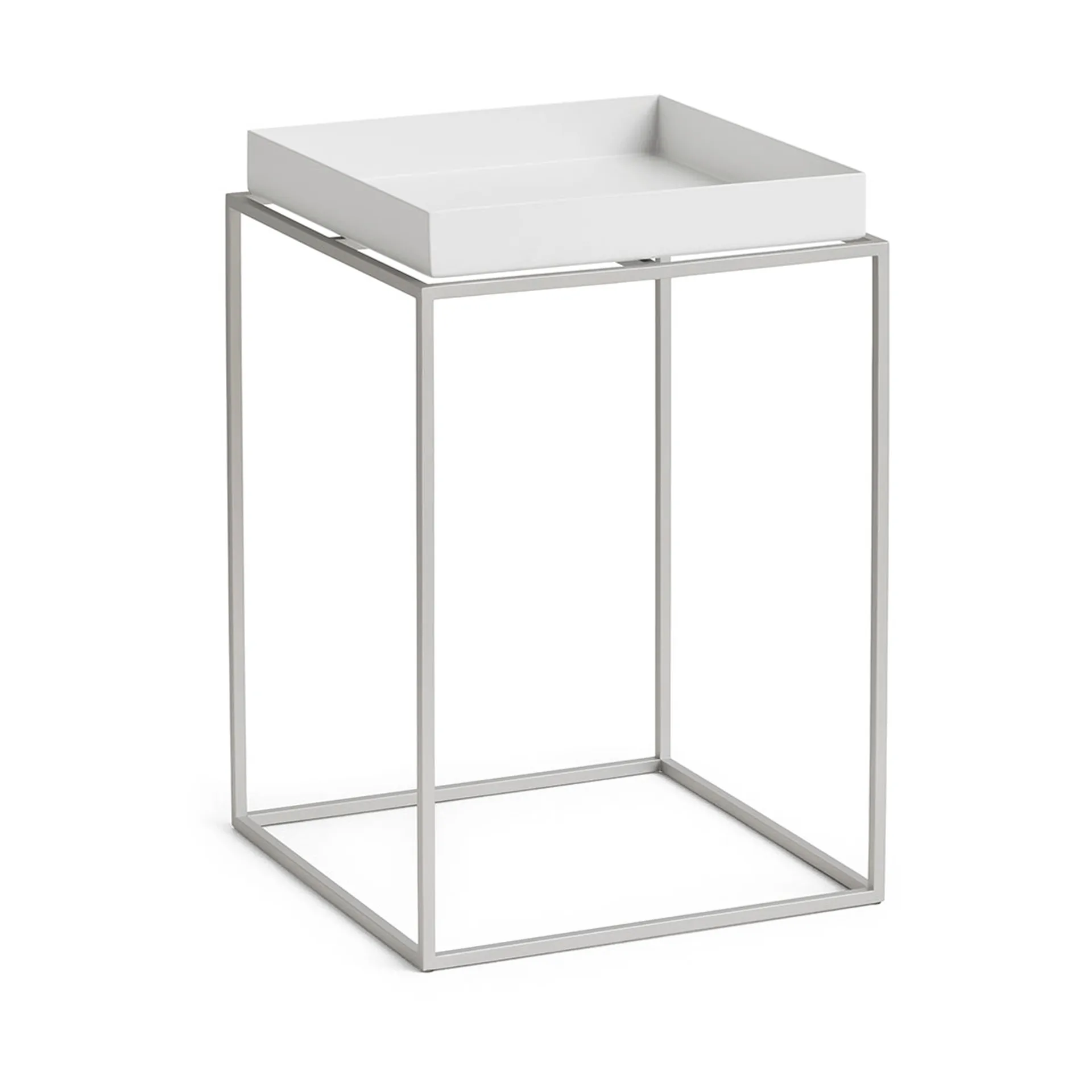 Tray Table medium side table, White-silicone grey, 30x30x44 cm HAY