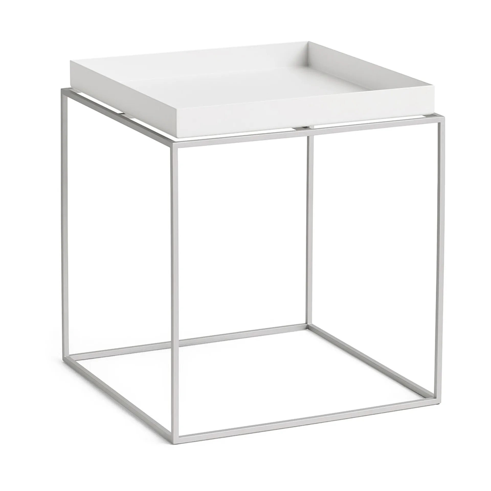 Tray Table medium side table, White-silicone grey, 40x40x44 cm HAY