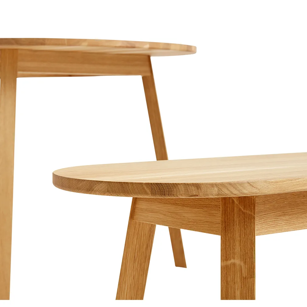 Triangle Leg bench, water-based lacquered oak, 150 cm HAY