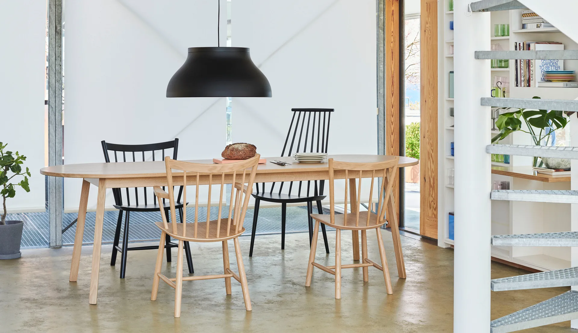 Triangle Leg dining table, Oiled oak, 200x85 cm HAY