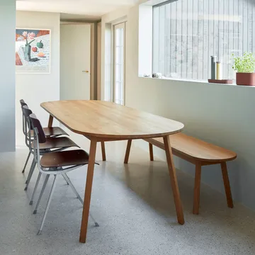 Triangle Leg dining table - Oiled oak, 200x85 cm - HAY