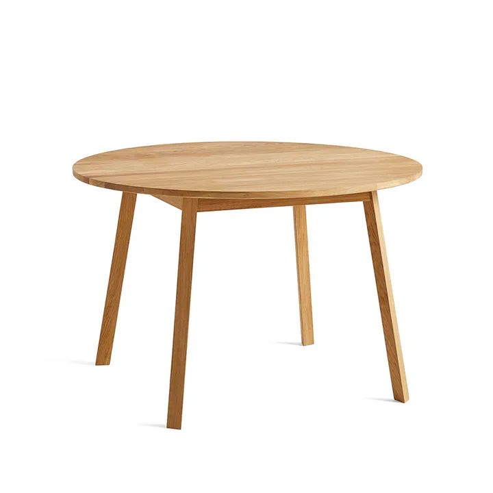 Triangle Leg dining table round - Oiled oak - HAY