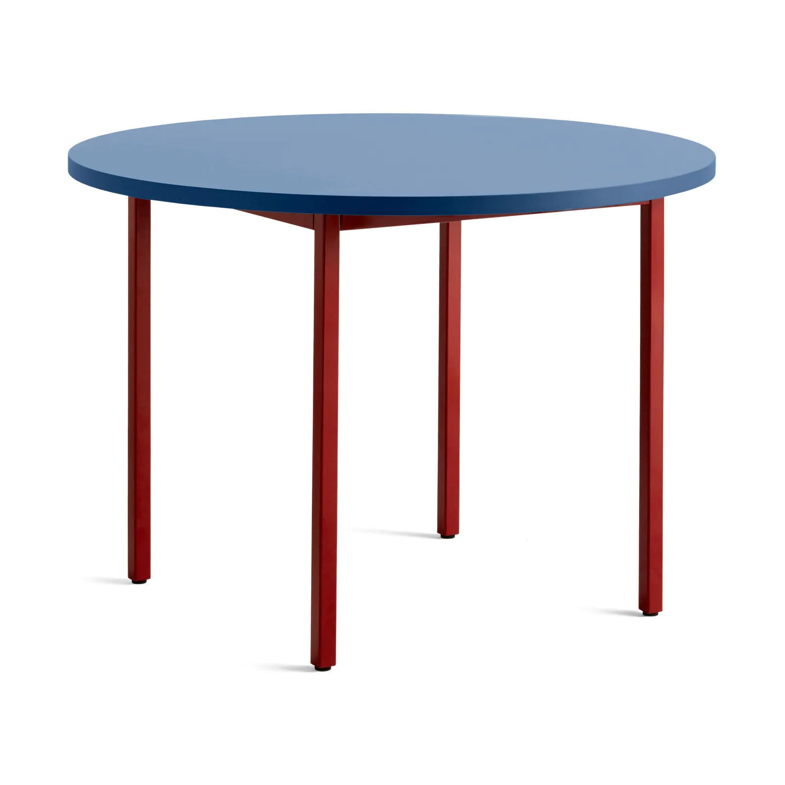 Two-Colour dining table Ø105 cm, Maroon red-blue HAY