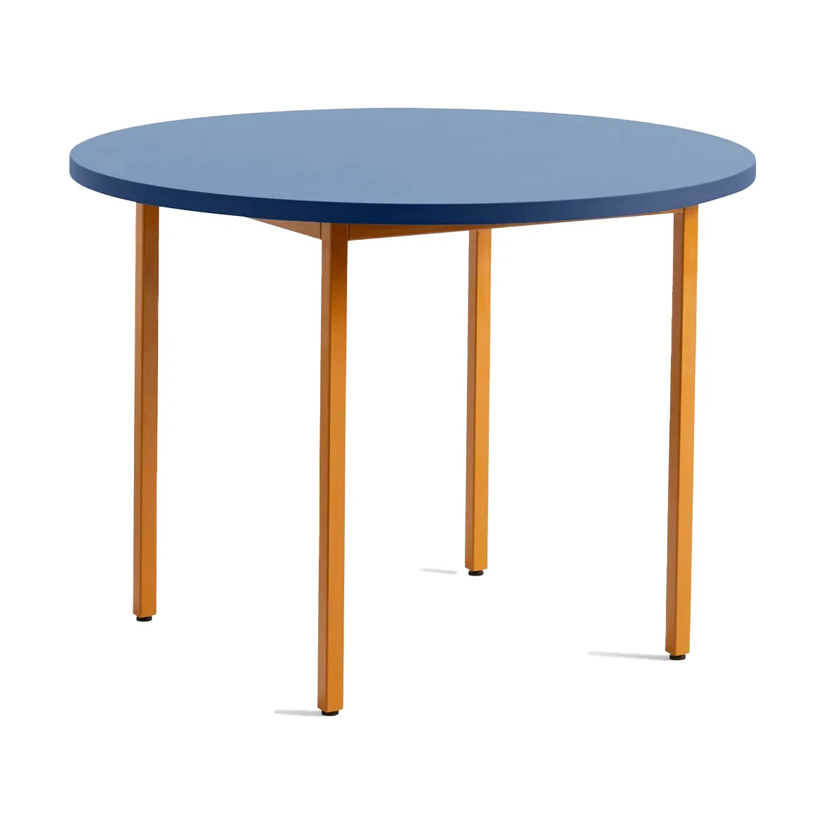 HAY Two-Colour dining table o105 cm Ochre-blue | Scandinavian Design | Dining tables | Yellow
