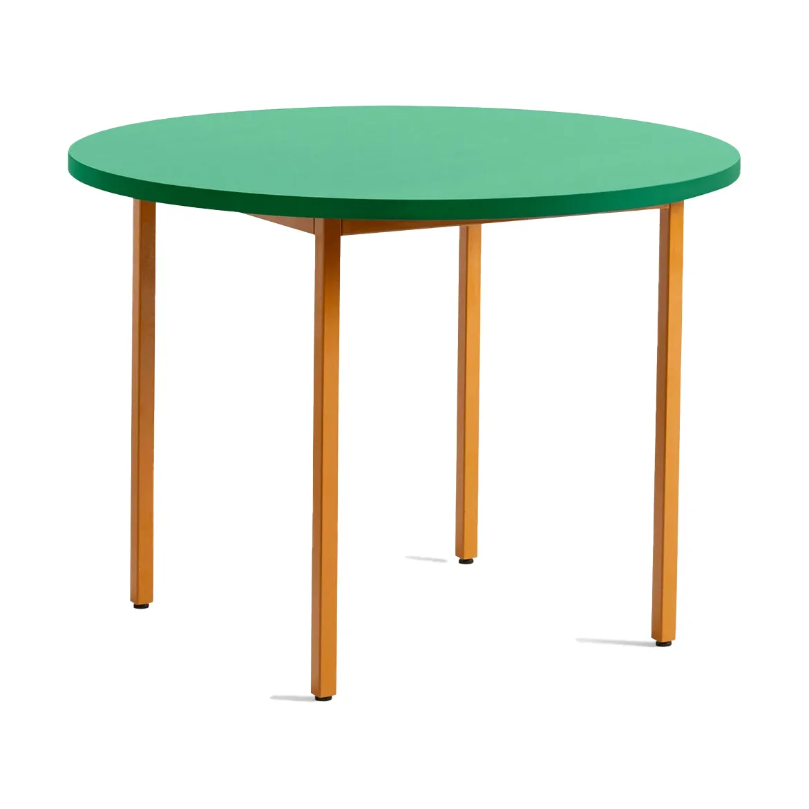 HAY Two-Colour dining table o105 cm Ochre-green mint