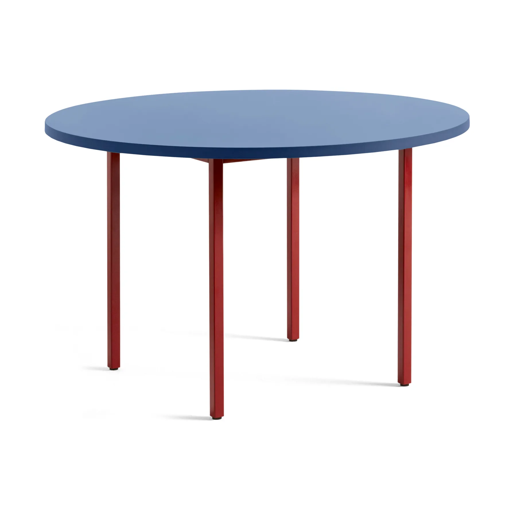 Two-Colour dining table Ø120 cm, Maroon red-blue HAY