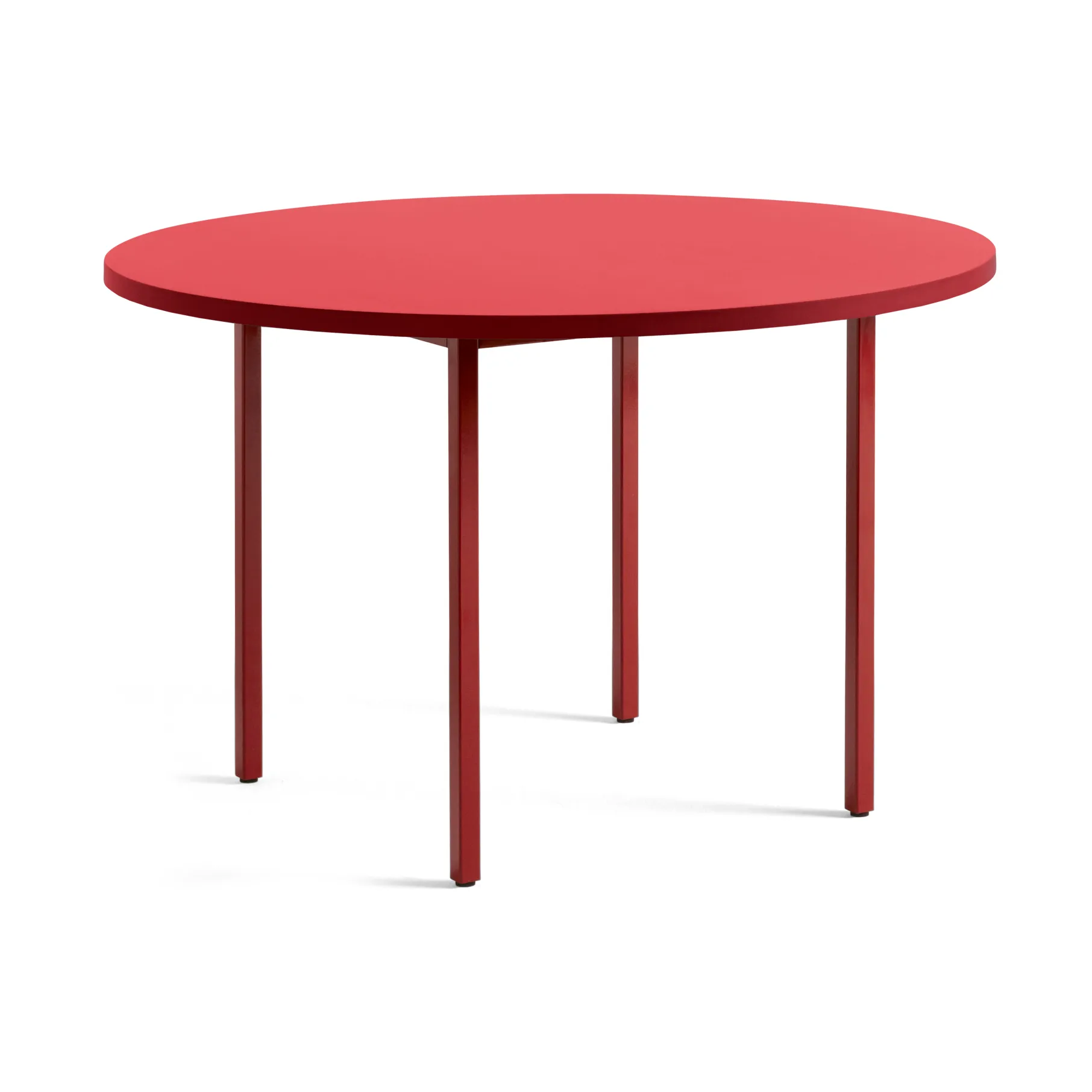 Two-Colour dining table Ø120 cm, Maroon red-red HAY