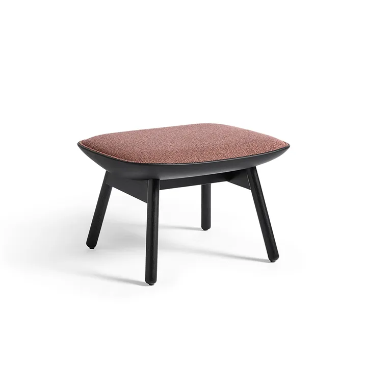 Uchiwa ottoman - 12 clementine-black oak-black leather - HAY