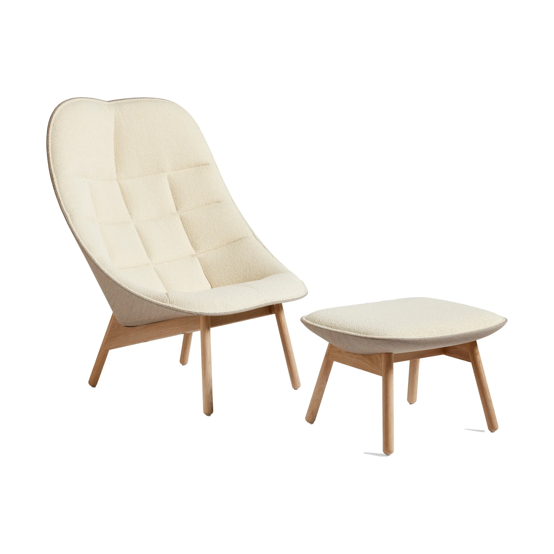 Uchiwa ottoman, Cream A5-oak-Canvas 244 HAY