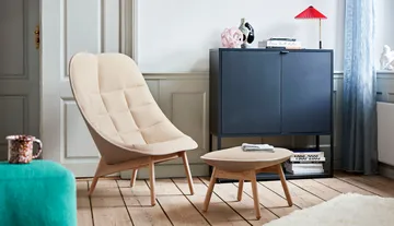 Uchiwa ottoman - Cream A5-oak-Canvas 244 - HAY