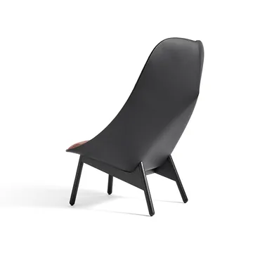 Uchiwa Quilt lounge chair - 12 clementine-black oak-black leather - HAY