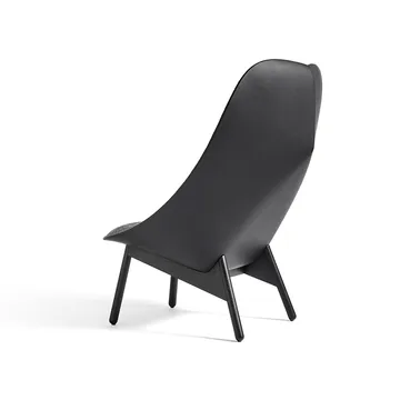 Uchiwa Quilt lounge chair - 307-201 grey-black oak-black leather - HAY