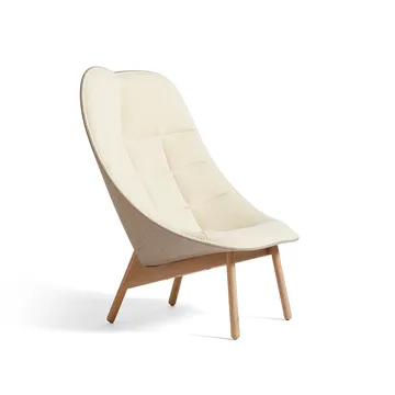 Uchiwa Quilt lounge chair - Cream A5-oak-Canvas 244 - HAY
