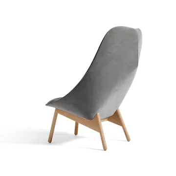 Uchiwa Quilt lounge chair - Magnesium-oak-back Lola warm grey - HAY