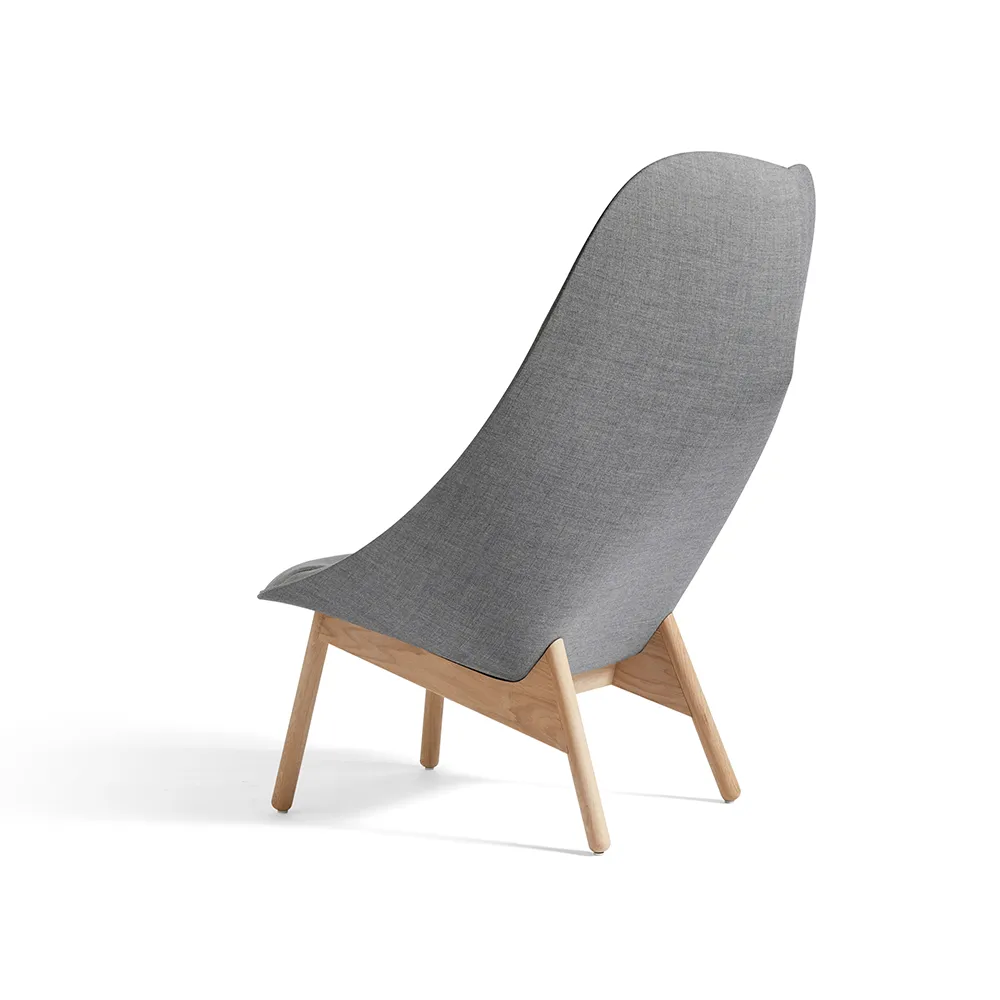 Uchiwa Quilt lounge chair, Steelcut Trio 133 grey-oak-back Remix 143 HAY