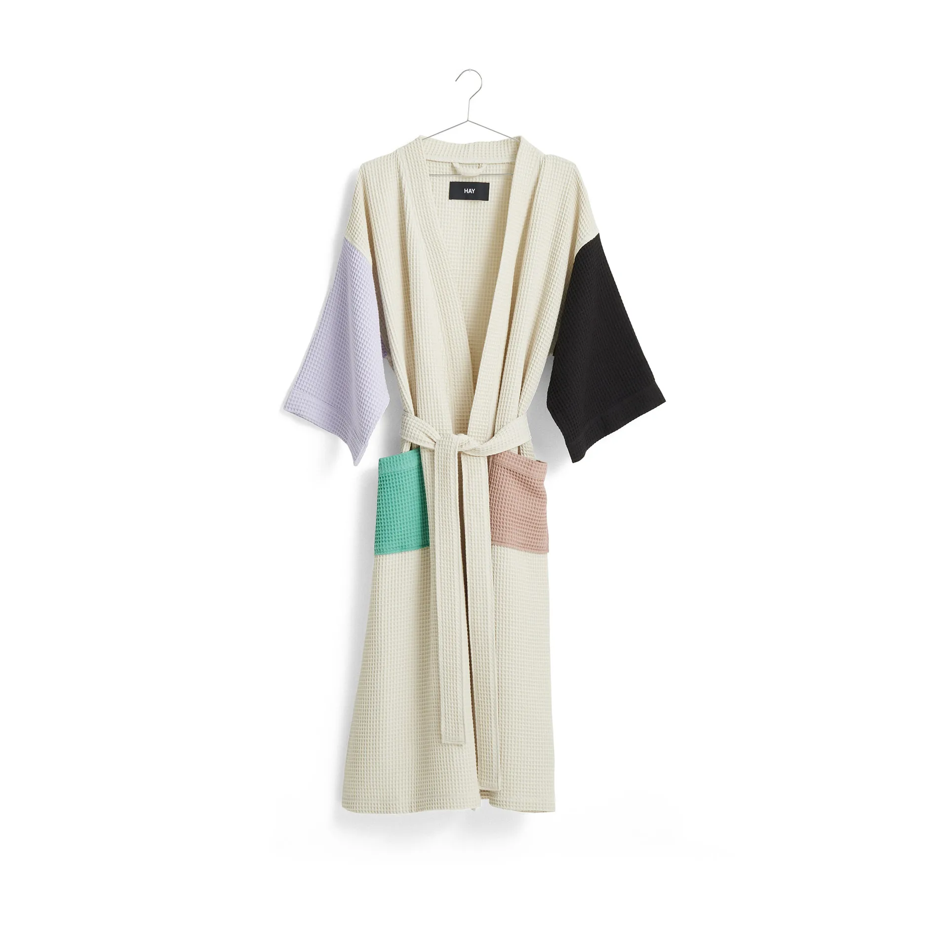 Waffle bathrobe, Off white-multi one size HAY