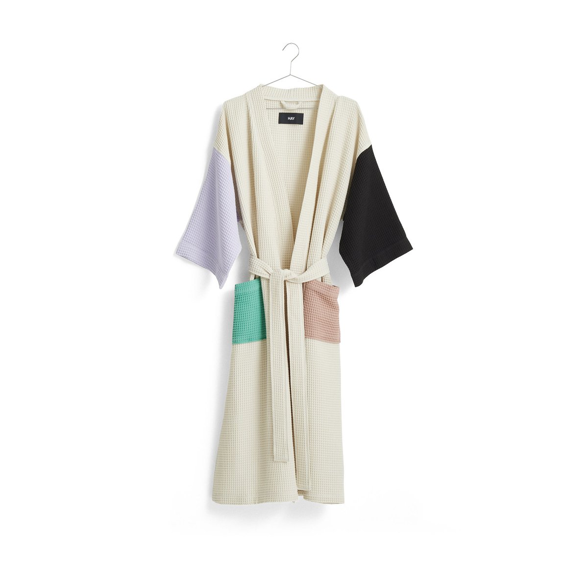 HAY Waffle bathrobe Off white-multi one size | Scandinavian Design | Dressing gowns & bath robes | White