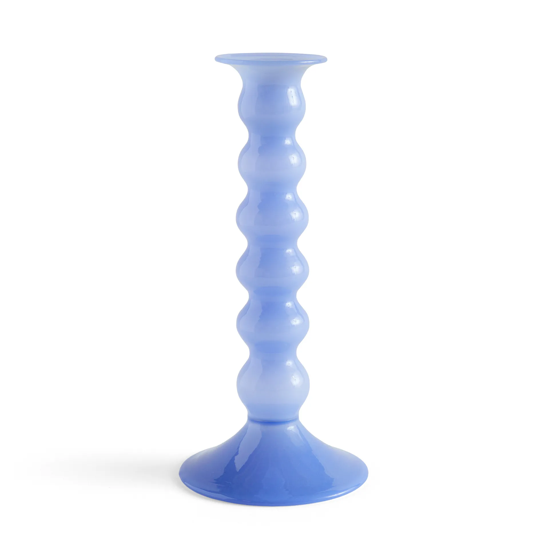 Wavy candle holder large 21 cm, Jade light blue HAY