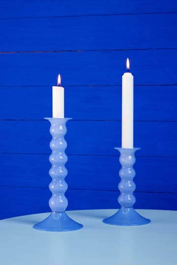 Wavy candle holder large 21 cm - Jade light blue - HAY