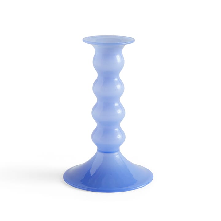 Wavy candle holder medium 14 cm - Jade light blue - HAY