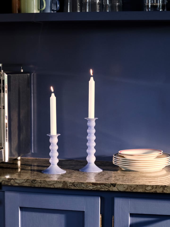 Wavy candle holder medium 14 cm - Jade light blue - HAY