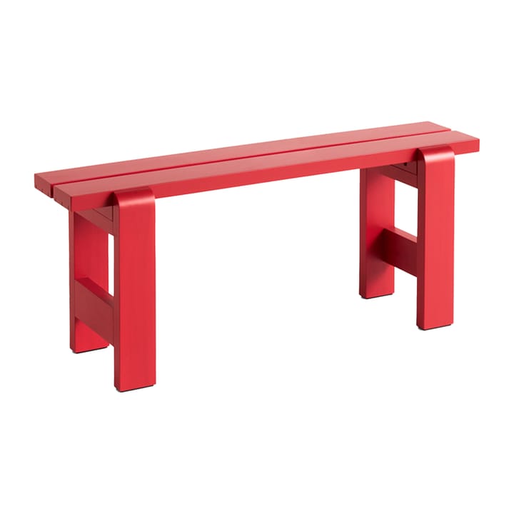 Weekday bench 111x23 cm lacquered pine - Wine red - HAY