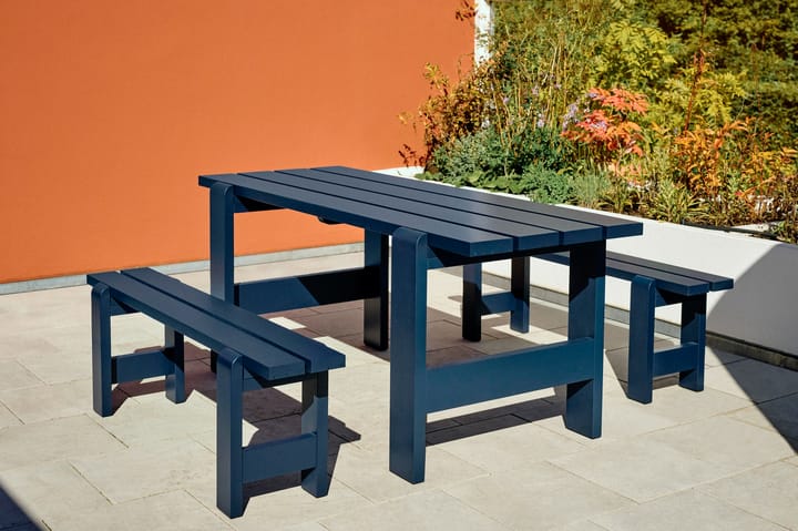 Weekday table 180x66 cm lacquered pine - Steel blue - HAY