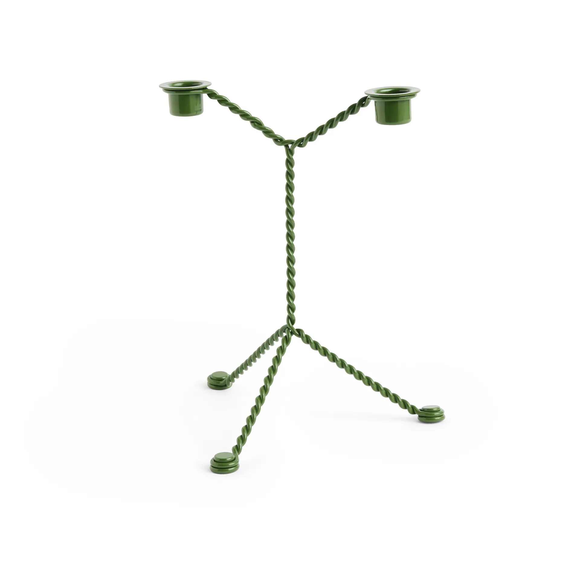 Wire candle sticks, Green HAY