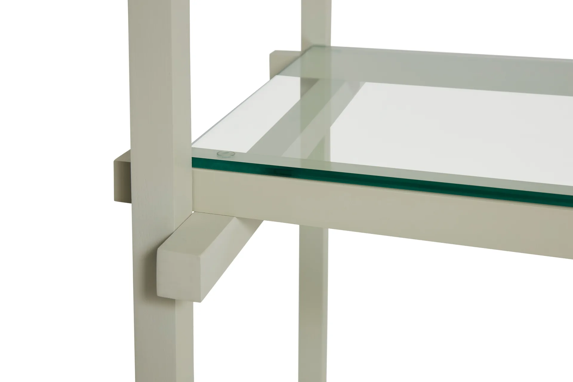 Woody Column shelf, Beech-clear glass, low HAY