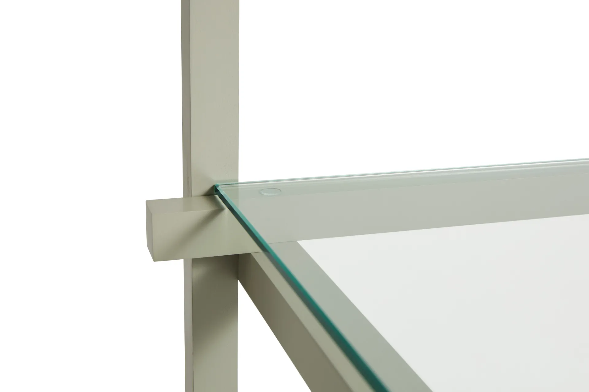 Woody Column shelf, Beech-clear glass, low HAY