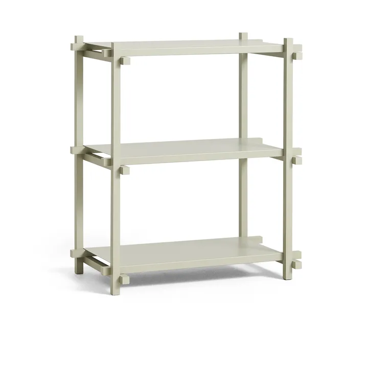 Woody Column shelf - Beech-smokey grey, low - HAY
