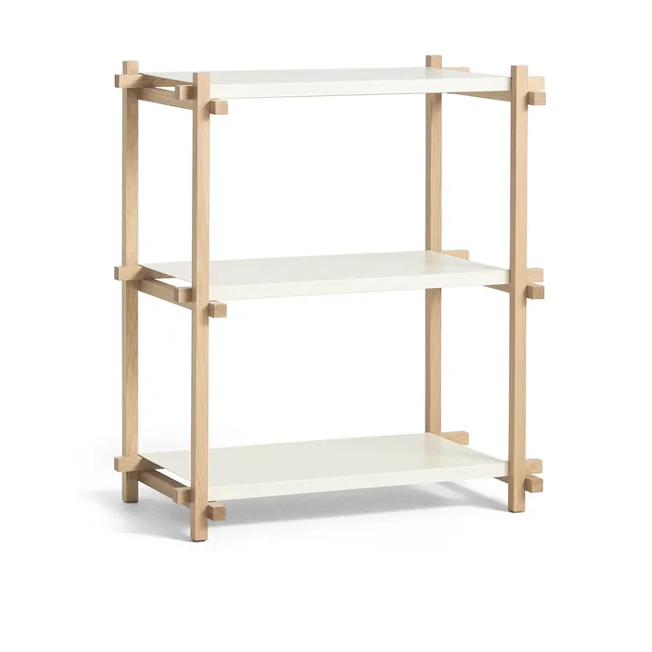Woody Column shelf - Oak-almond white, low - HAY