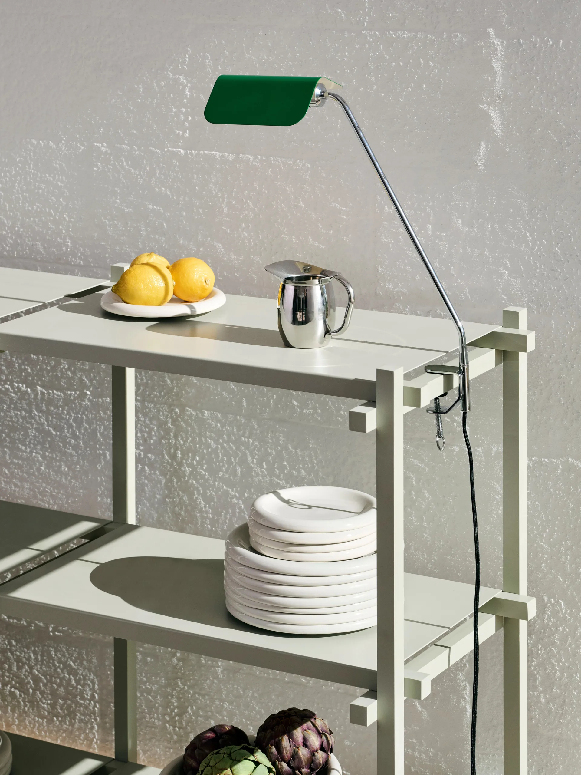 Woody shelf, Beech-smokey grey, low HAY