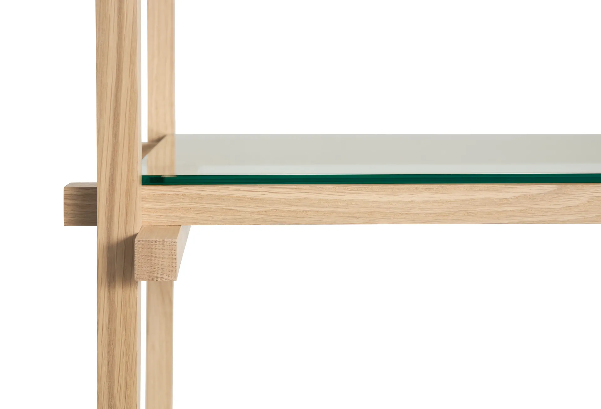 Woody shelf, Oak-clear glass, low HAY