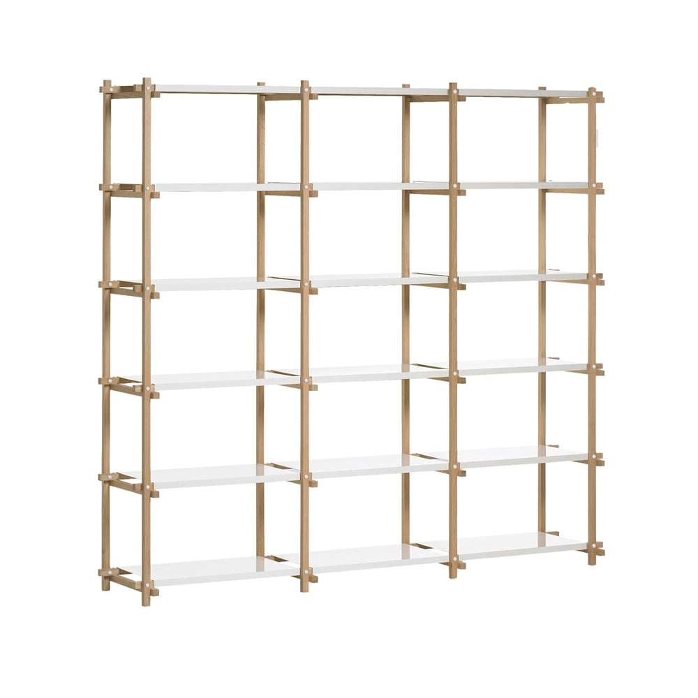 HAY Woody shelf Oak-white lacquered shelf, high | Scandinavian Design | Shelves & shelving systems | Beige