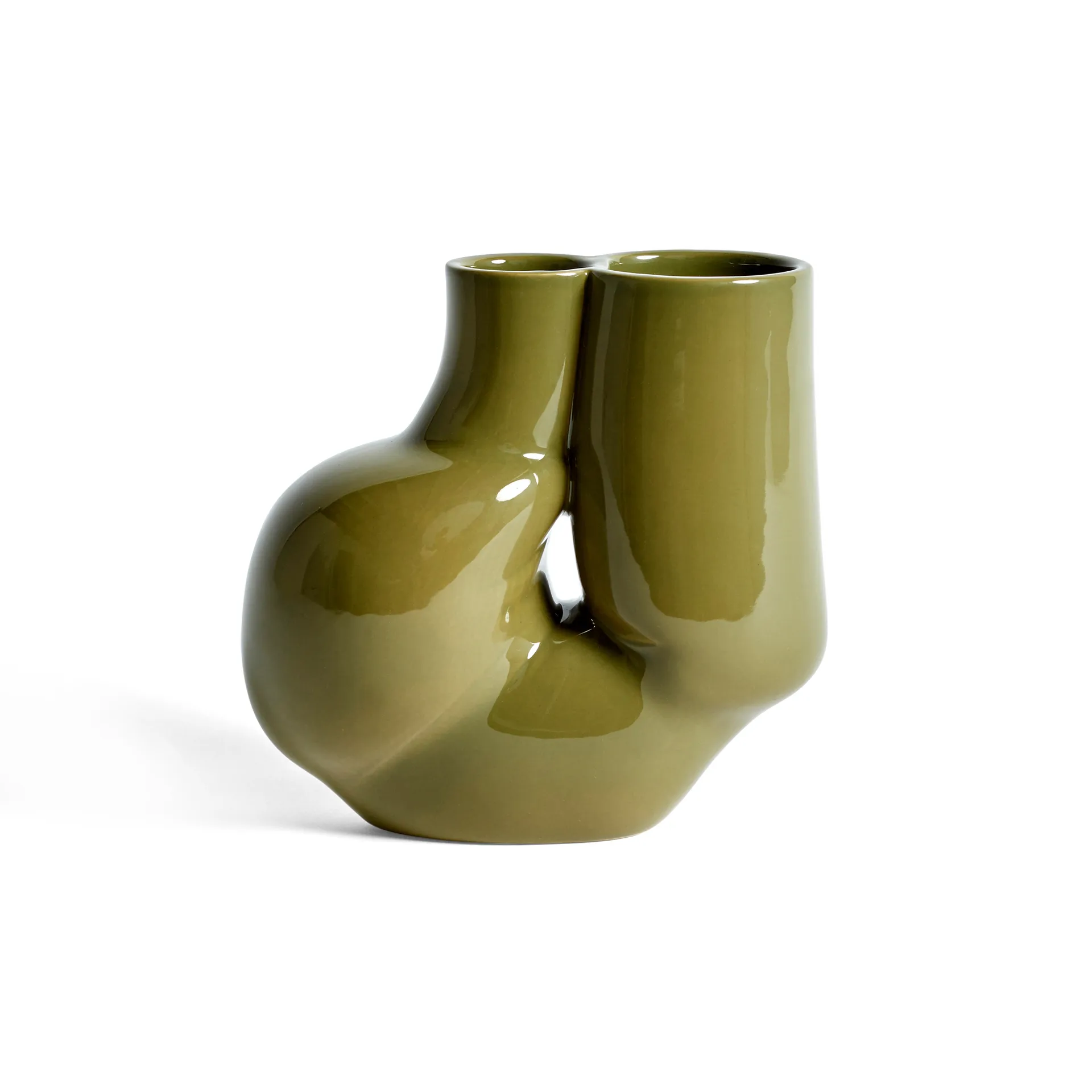 W&S Chubby vase, olive green HAY