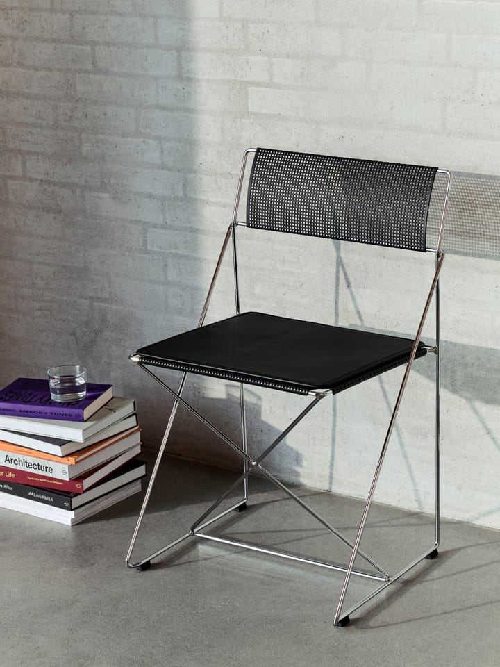 X-Line Indoor chair cushion, Black leather HAY