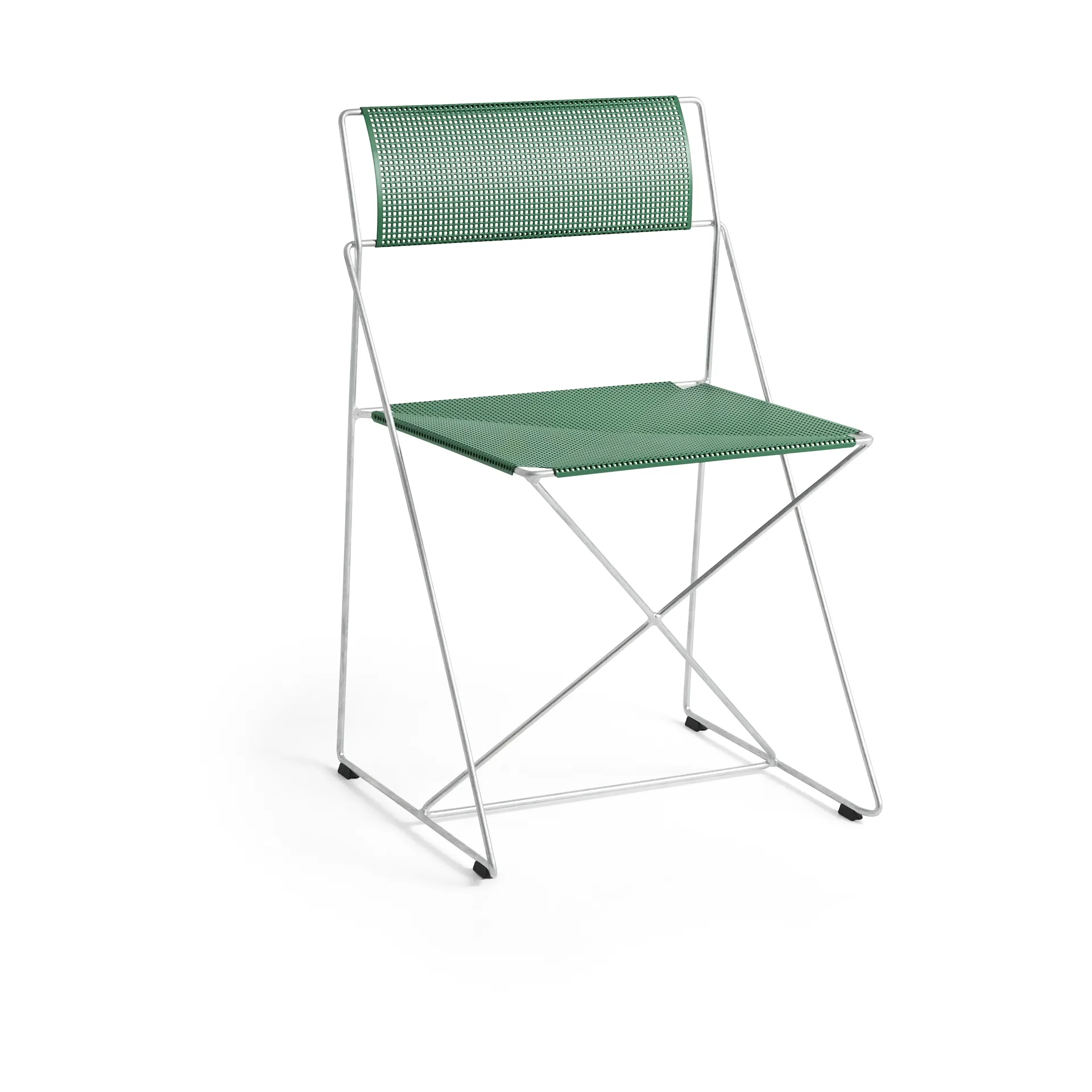 X-Line Indoor Outdoor chair, Leek green-hot galvanised HAY
