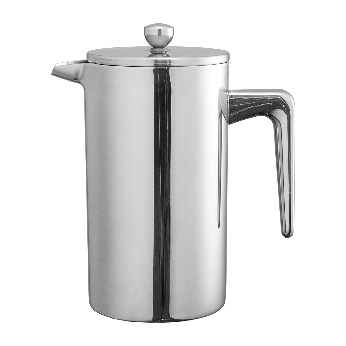 Heirol coffee press stainless steel 1 L. 8 cups | Scandinavian Design | Silver-coloured