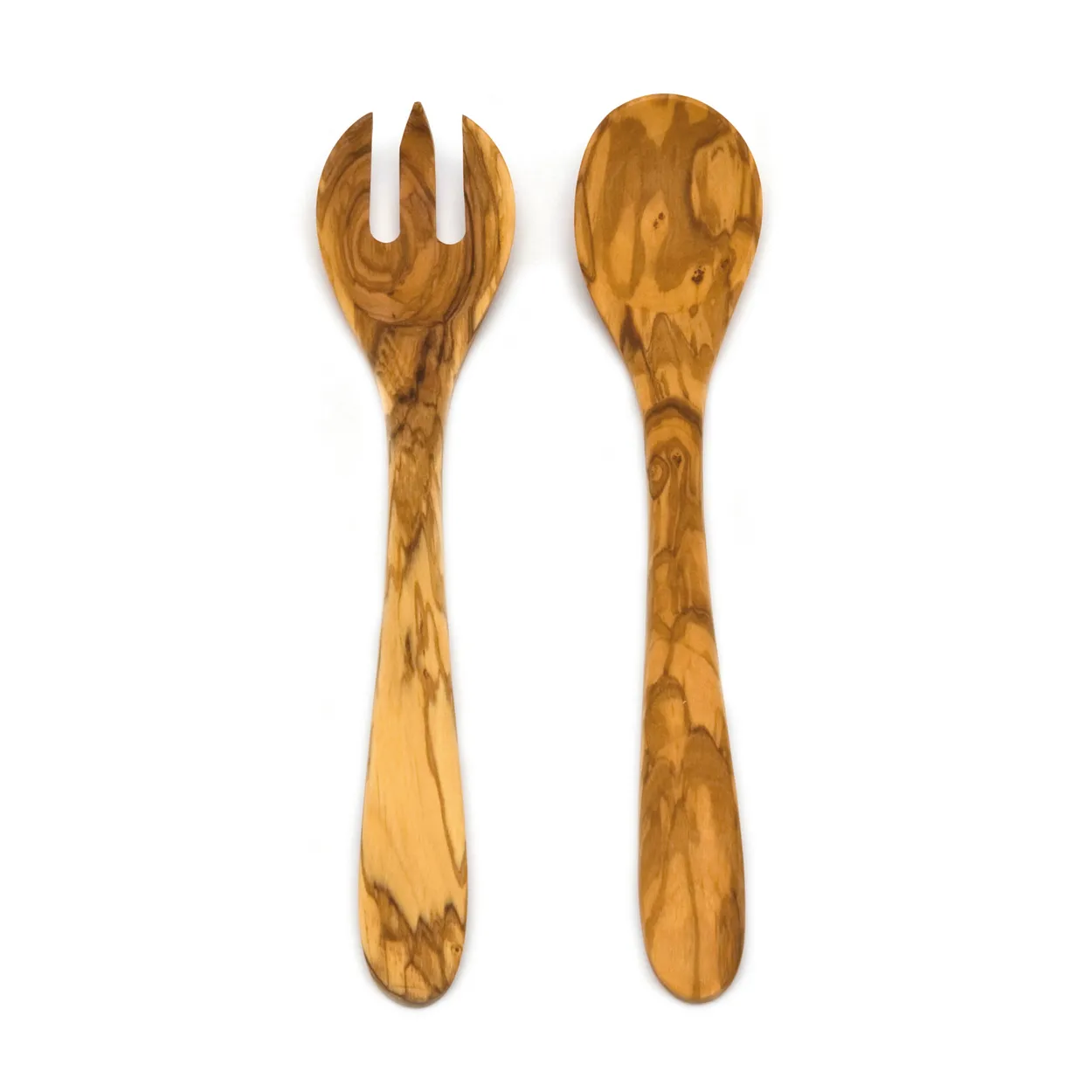 Heirol salad cutlery olive wood 2-pieces 30 cm | Scandinavian Design | Salad servers | Brown